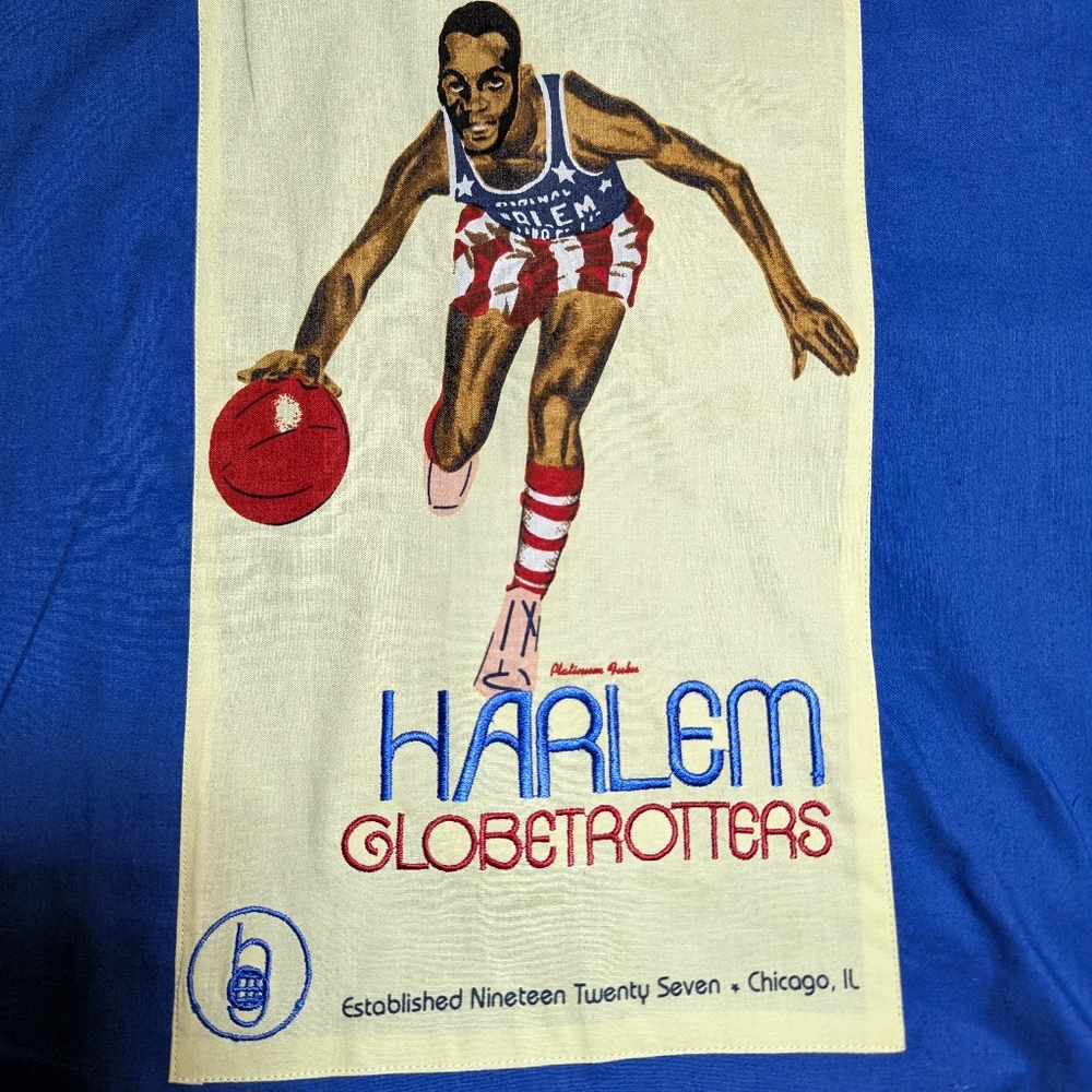 Rare Vintage Platinum Fubu Harlem Globetrotters Burton Up Shirt With graphics L